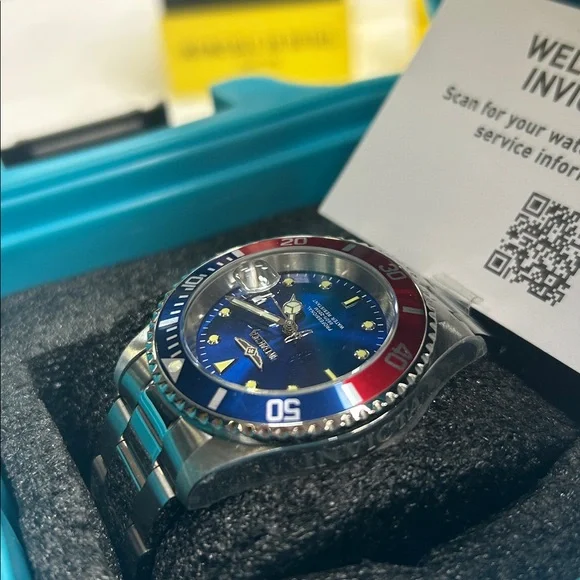 Invicta Silver and Blue Dive Watch